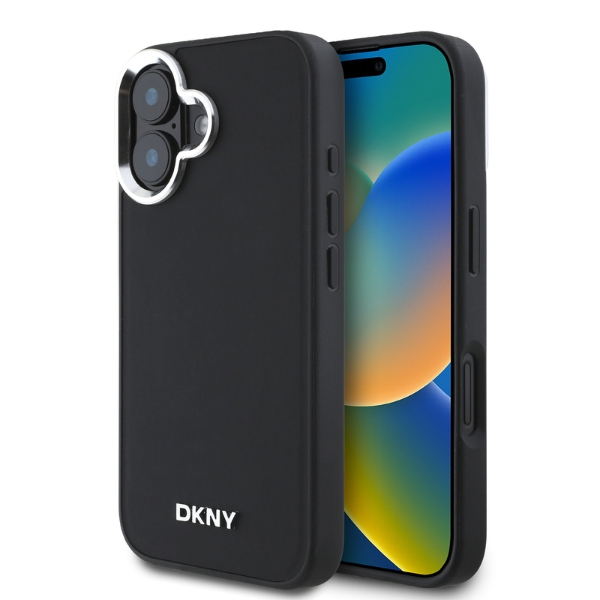 DKNY DKHMP15MPSCMCLK iPhone 15 Plus 6.7″ juodas kietas dėklas Plain Logo MagSafe aprašymas - Prekės nuotrauka