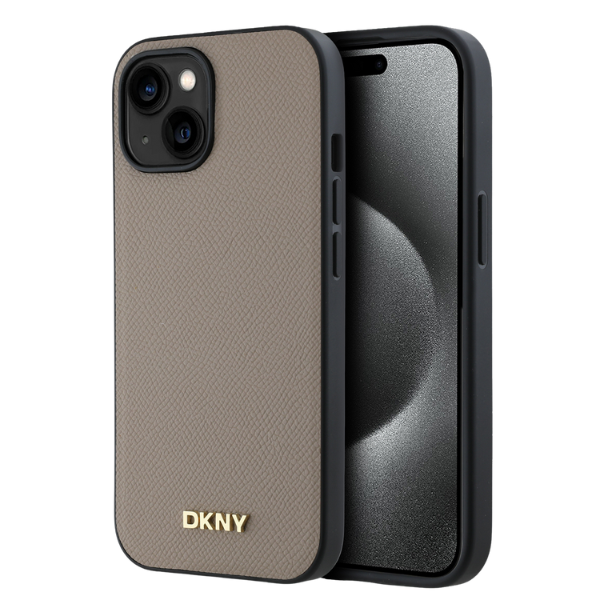 DKNY DKHMP15SPGHLME Apple iPhone 15 6.1″ beige kietas dėklas Grained Metal Logo MagSafe aprašymas - Prekės nuotrauka DKNY DKHMP15SPGHLME Apple iPhone 15 6.1″ beige kietas dėklas Grained Metal Logo MagSafe aprašymas - Prekės nuotrauka