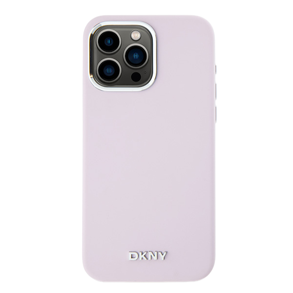DKNY DKHMP15XSMCHLP iPhone 15 Pro Max 6.7″ rožinės spalvos kietas dėklas Liquid Silicone su mažu metaliniu logotipu ir MagSafe palaikymu aprašymas - Prekės nuotrauka