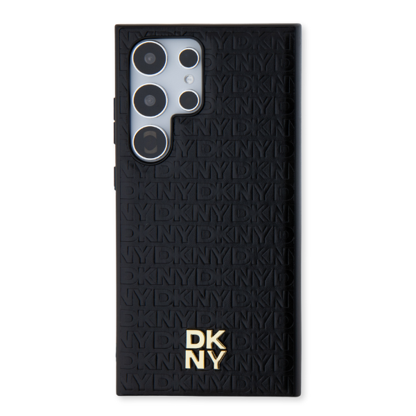 DKNY DKHMS24LPSHRPSK S24 Ultra S928 juodos spalvos kietas dėklas Leather Pattern Metal Logo MagSafe aprašymas - Prekės nuotrauka