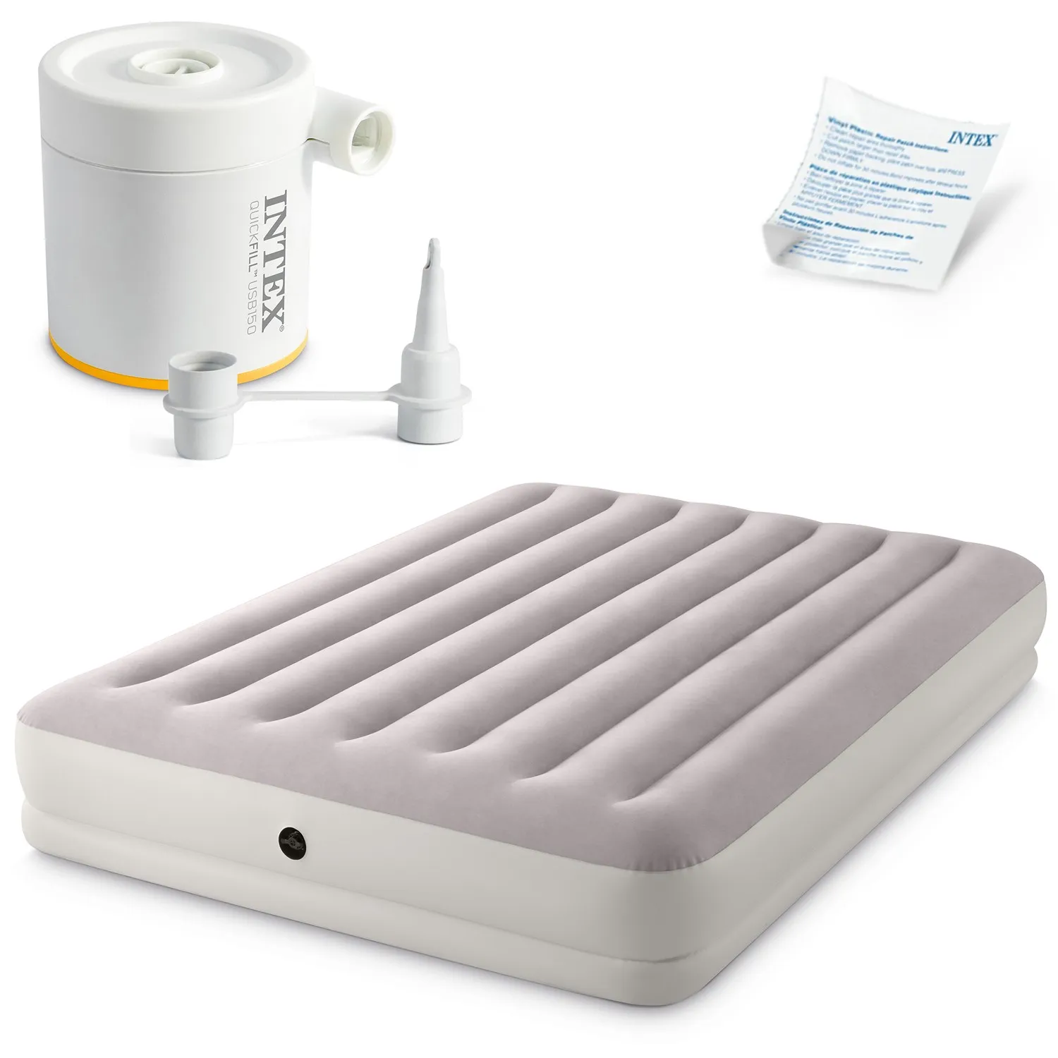 Pripučiamas čiužinys 203x152x30 cm su elektriniu pompa INTEX 64179 aprašymas - Prekės nuotrauka