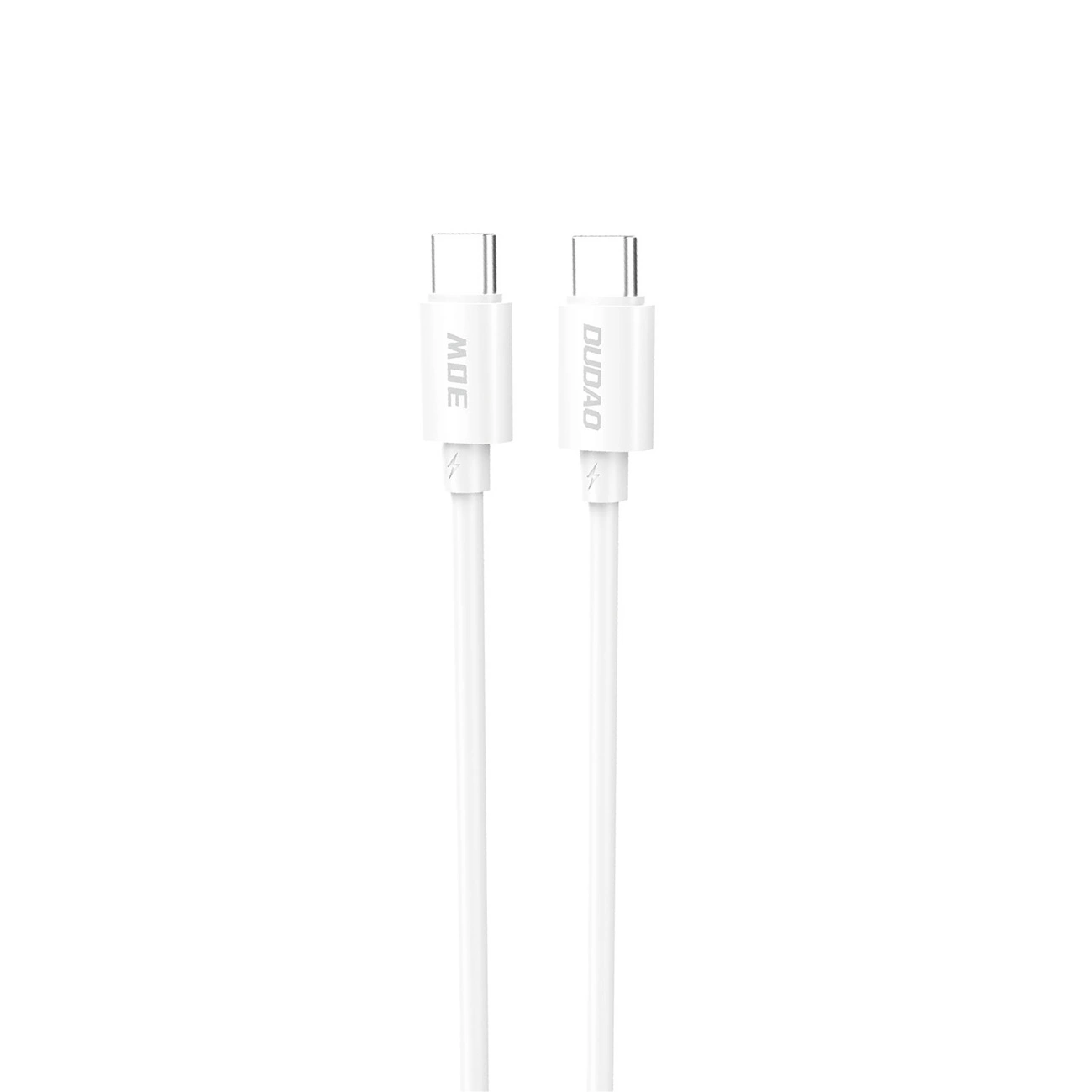 Dudao L4C USB-C / USB-C 30W laidas 1.2m – baltos spalvos aprašymas - Prekės nuotrauka