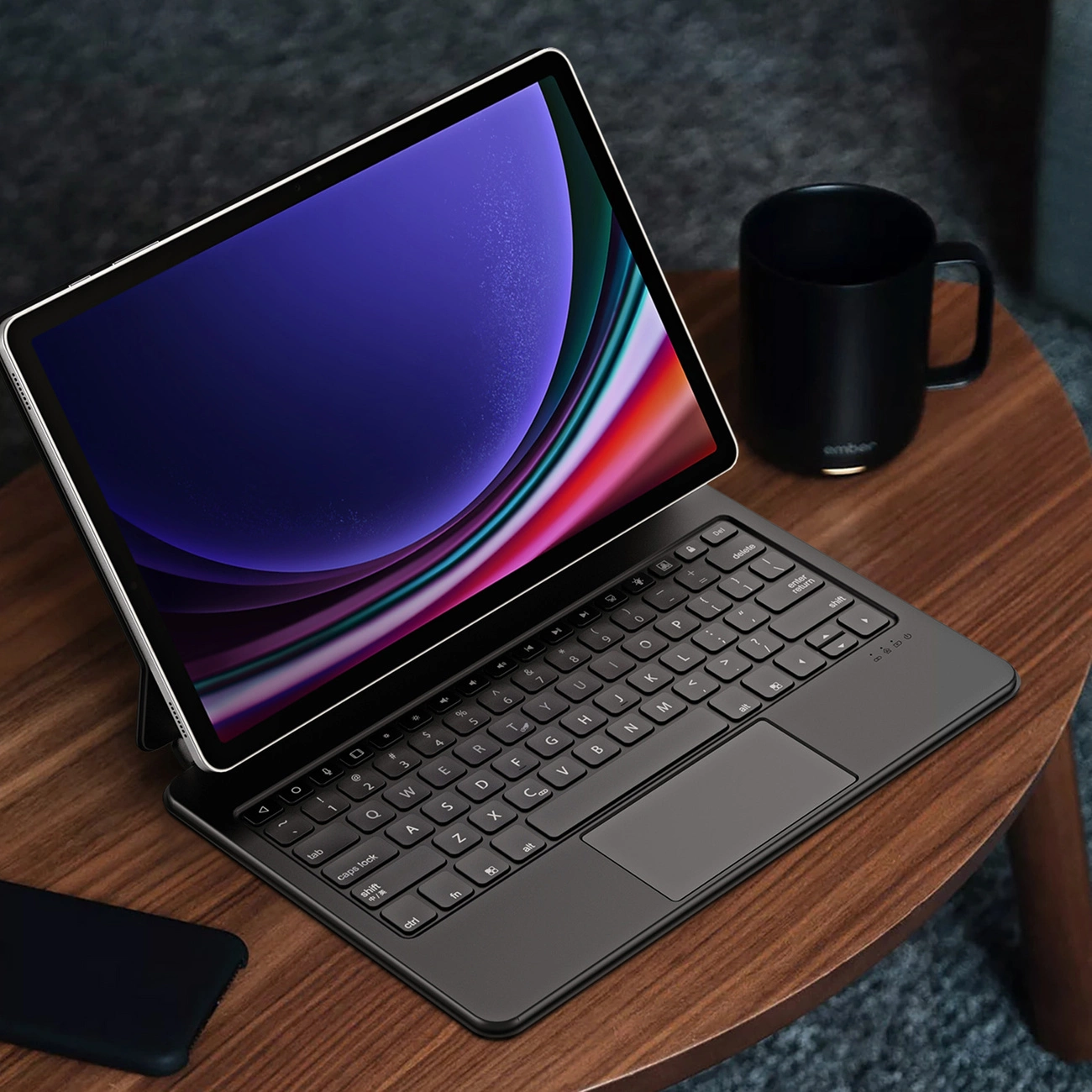 Dux Ducis klaviatūros (MK Series) dėklas su „Bluetooth“ klaviatūra, skirtas Samsung Galaxy Tab S9+ / S8+ / S7+ – juodos spalvos aprašymas - Prekės nuotrauka