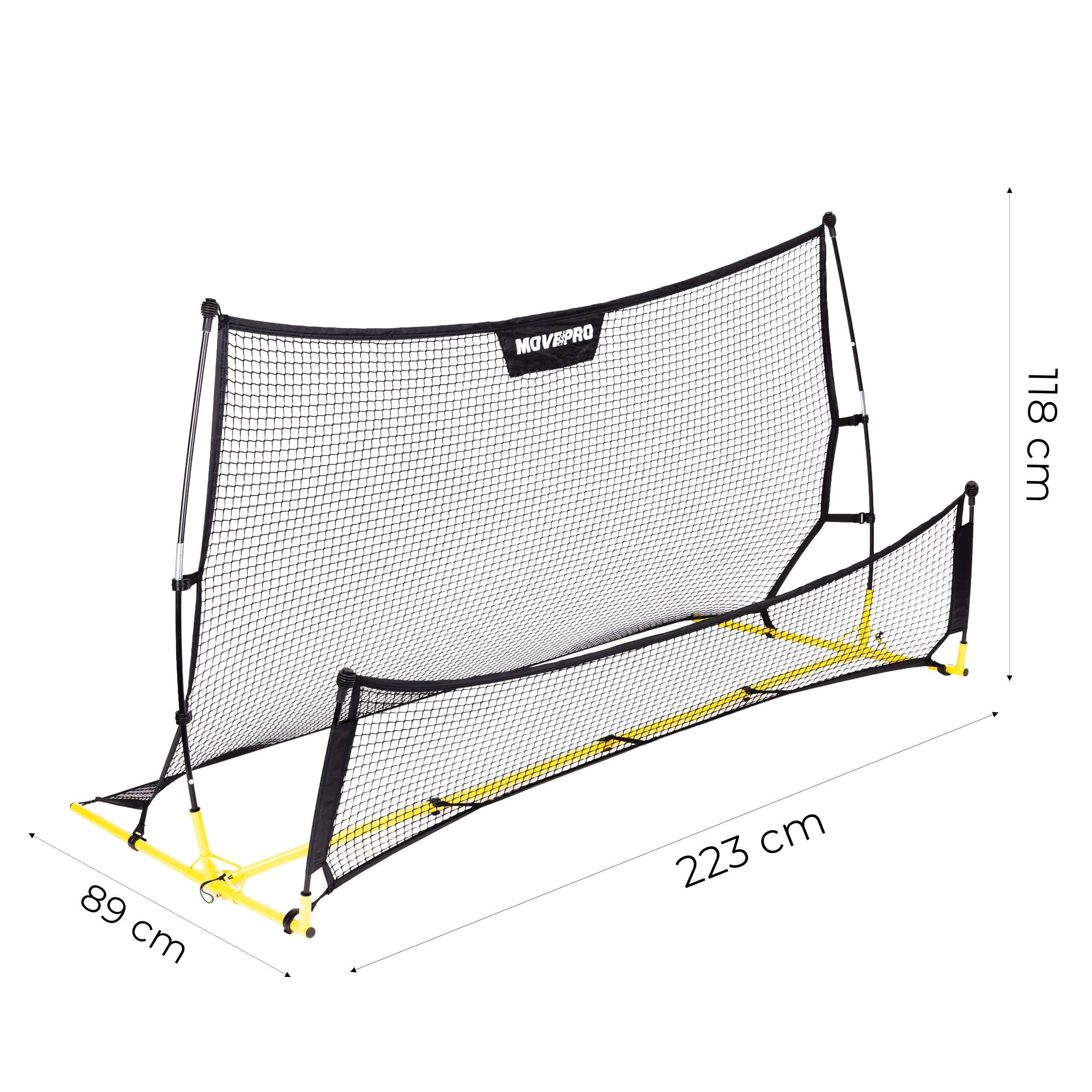 Dvipusis futbolo treniruoklis „Rebounder“ šaudymo į vartus pratyboms 220×120 cm, MOVEPRO aprašymas - Prekės nuotrauka