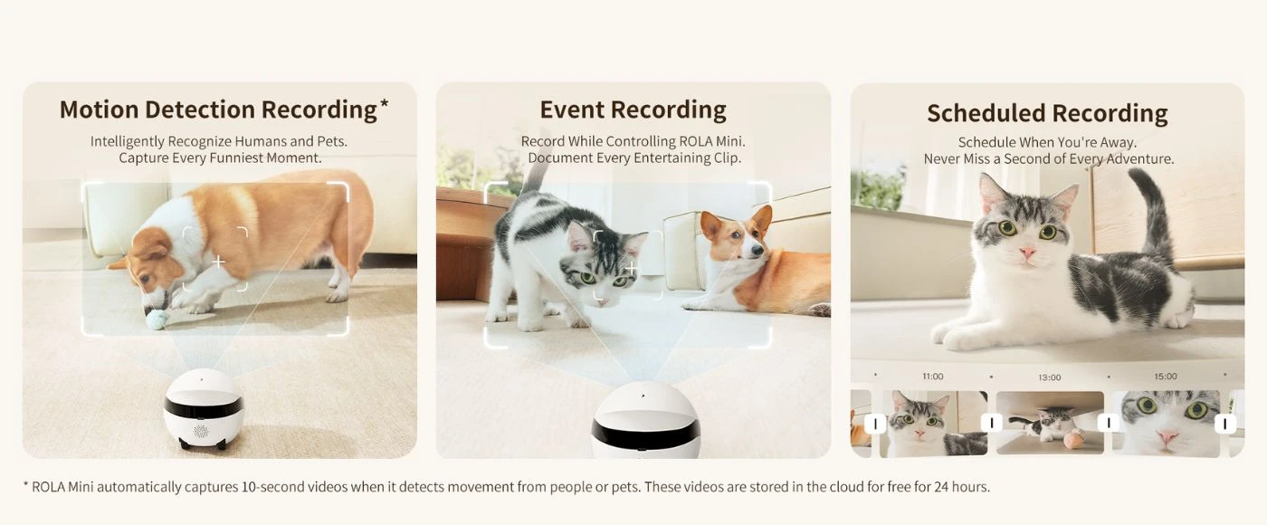 Enabot | ROLA Mini Pet Monitorius | Compact | 3 MP aprašymas - Prekės nuotrauka Enabot | ROLA Mini Pet Monitorius | Compact | 3 MP aprašymas - Prekės nuotrauka