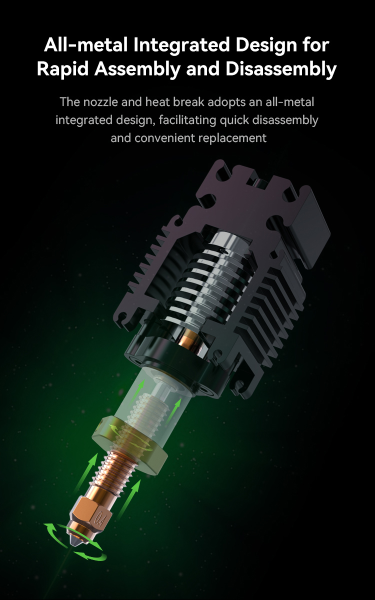 Ender-3V3 SE/KE kaitintuvo (Heating Block) atnaujintas komplektas skirtas naudoti su „Unicorn” purkštukais CREALITY aprašymas - Prekės nuotrauka