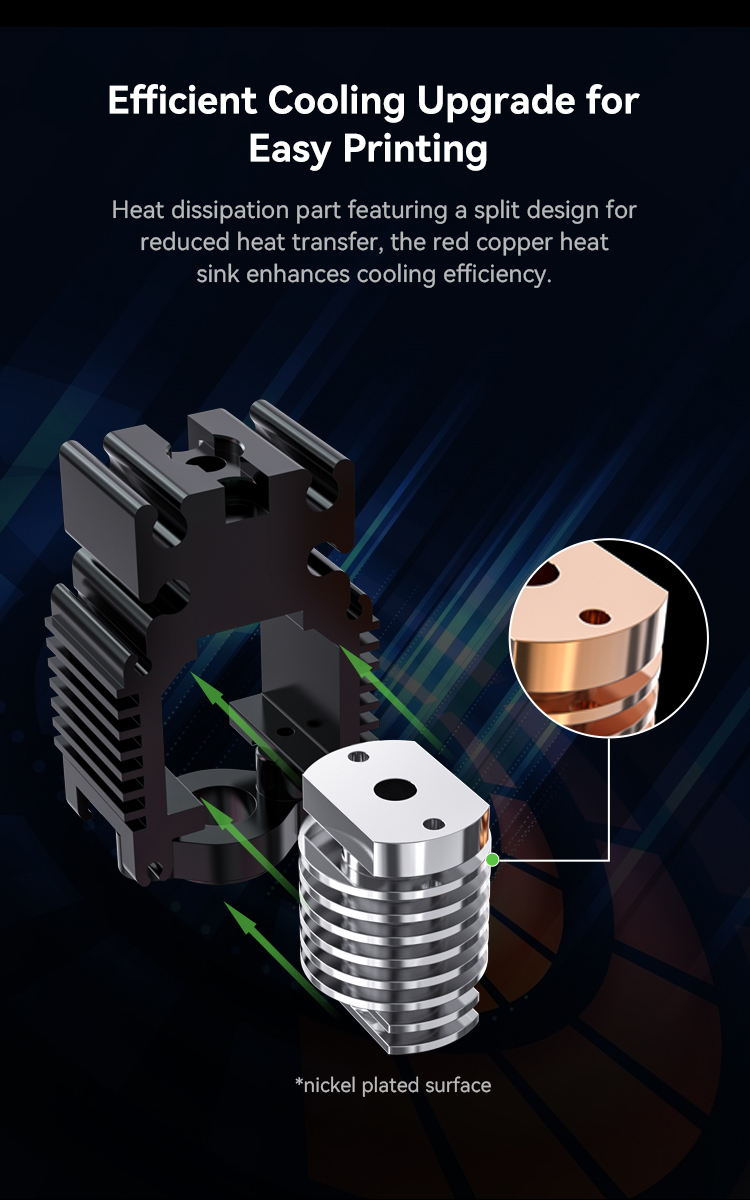 Ender-3V3 SE/KE kaitintuvo (Heating Block) atnaujintas komplektas skirtas naudoti su „Unicorn” purkštukais CREALITY aprašymas - Prekės nuotrauka