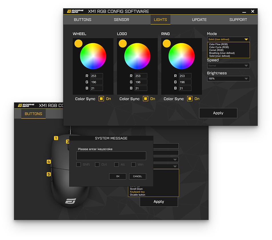 Endgame Gear XM1 RGB žaidimų pelė – baltos spalvos aprašymas - Prekės nuotrauka
