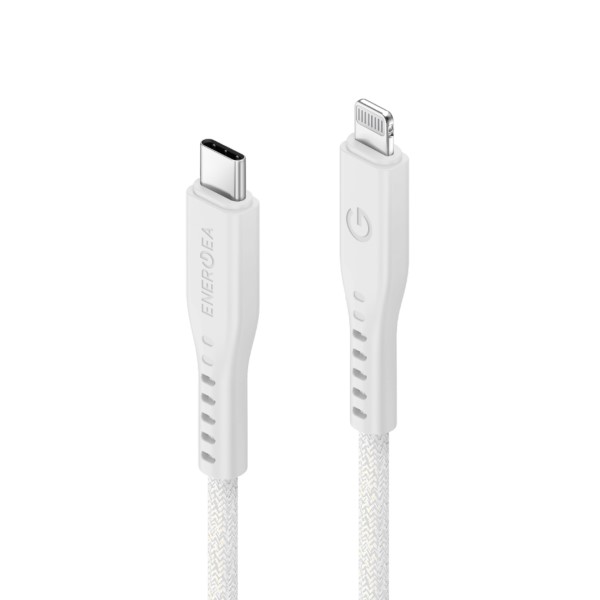 ENERGEA Flow USB-C į Lightning C94 MFI laidas 1.5m baltas 60W 3A PD greitas įkrovimas aprašymas - Prekės nuotrauka