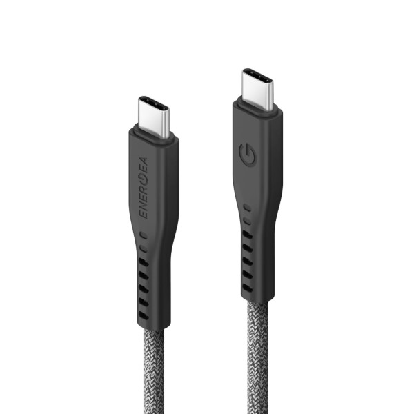 ENERGEA Flow USB-C į USB-C laidas 1,5 m juodos spalvos 240 W 5 A PD greitasis įkrovimas aprašymas - Prekės nuotrauka