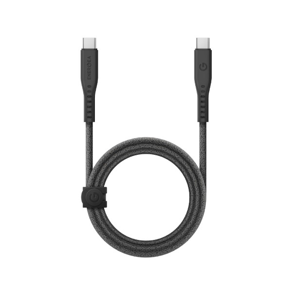 ENERGEA Flow USB-C į USB-C laidas 1,5 m juodos spalvos 240 W 5 A PD greitasis įkrovimas aprašymas - Prekės nuotrauka
