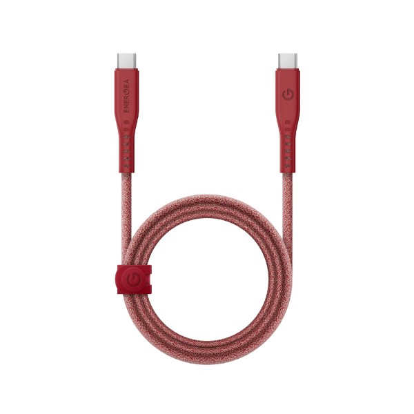 ENERGEA Flow USB-C į USB-C laidas 1.5m Raudona 240W 5A PD greitas įkrovimas aprašymas - Prekės nuotrauka
