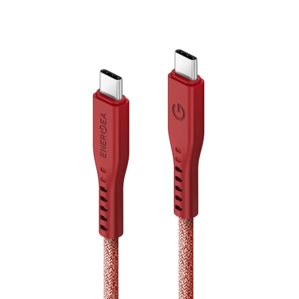ENERGEA Flow USB-C į USB-C laidas 1.5m Raudona 240W 5A PD greitas įkrovimas aprašymas - Prekės nuotrauka