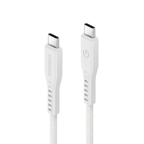 ENERGEA Flow USB-C į USB-C laidas 1.5m Baltas 240W 5A PD greitas įkrovimas aprašymas - Prekės nuotrauka