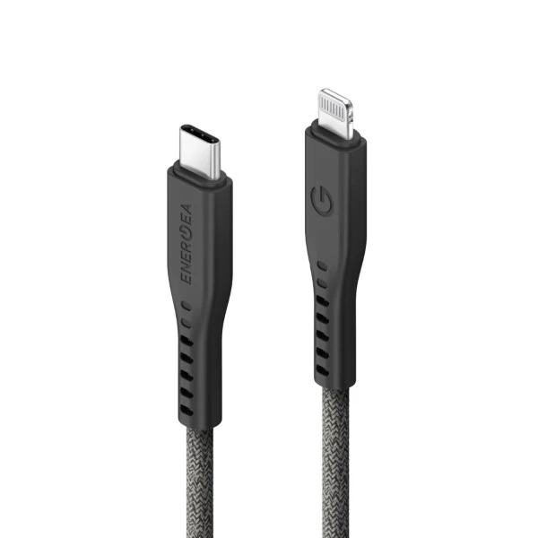 ENERGEA kabelis Flow USB-C - LightningC94 MFI 1.5m juodos spalvos 60W 3A PD Fast Charge aprašymas - Prekės nuotrauka ENERGEA kabelis Flow USB-C - LightningC94 MFI 1.5m juodos spalvos 60W 3A PD Fast Charge aprašymas - Prekės nuotrauka