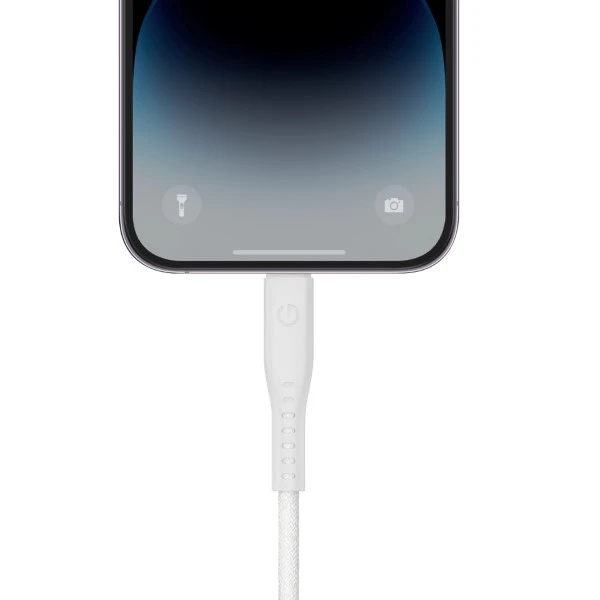 ENERGEA kabelis Flow USB-C - LightningC94 MFI 1.5m baltos spalvos 60W 3A PD Fast Charge aprašymas - Prekės nuotrauka