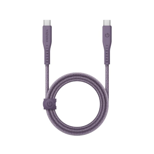 ENERGEA kabelis Flow USB-C - USB-C1.5m violetinės spalvos 240W 5A PD Fast Charge aprašymas - Prekės nuotrauka