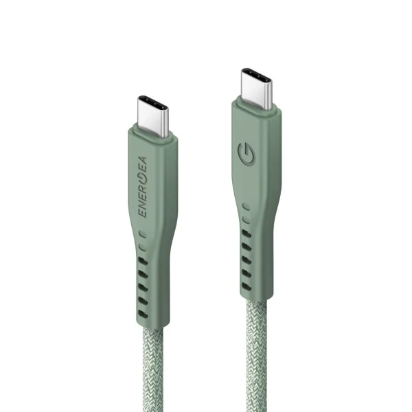 ENERGEA kabelis Flow USB-C - USB-C1.5m žalios spalvos 240W 5A PD Fast Charge aprašymas - Prekės nuotrauka