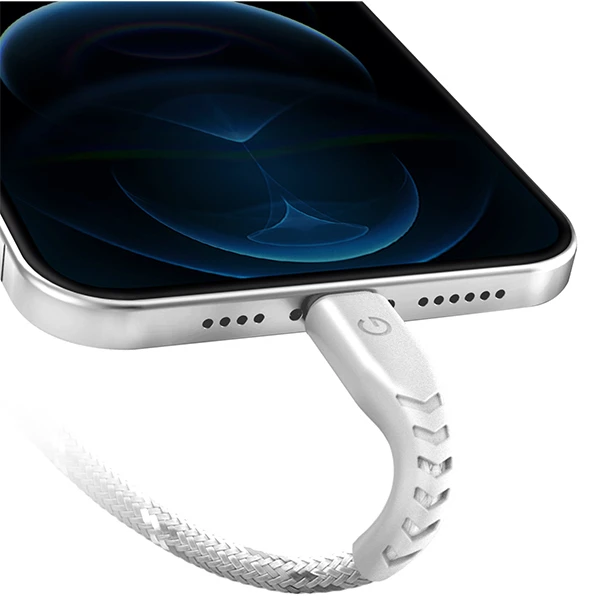 ENERGEA kabelis Nyloflex USB-C - LightningC94 MFI 1.5m baltos spalvos aprašymas - Prekės nuotrauka ENERGEA kabelis Nyloflex USB-C - LightningC94 MFI 1.5m baltos spalvos aprašymas - Prekės nuotrauka