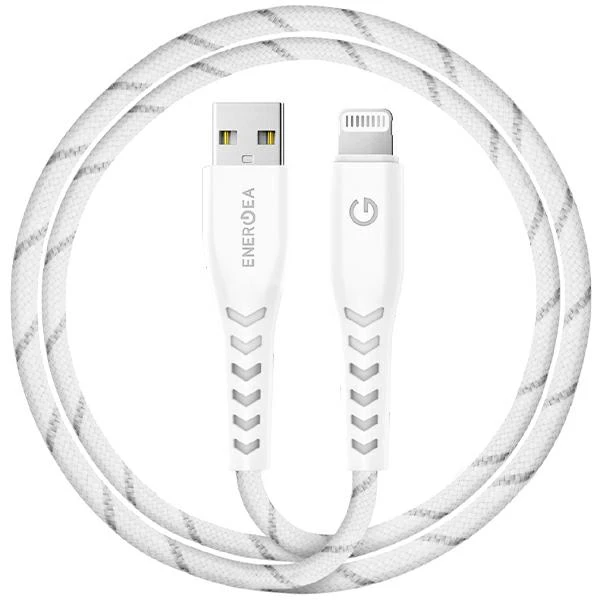 ENERGEA kabelis Nyloflex USB-C - LightningC94 MFI 1.5m baltos spalvos aprašymas - Prekės nuotrauka ENERGEA kabelis Nyloflex USB-C - LightningC94 MFI 1.5m baltos spalvos aprašymas - Prekės nuotrauka