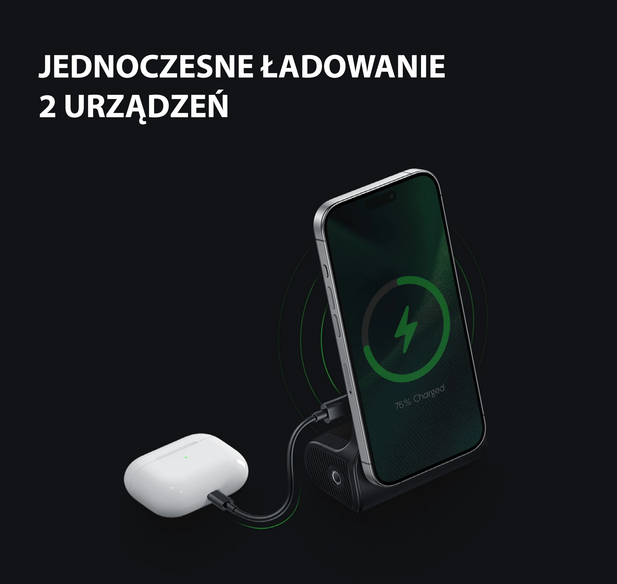 Energea laikiklis fotografavimui su įmontuotu powerbank Magear Magcam Grip juodos spalvos MagSafe PG-MCG5K-BLK aprašymas - Prekės nuotrauka