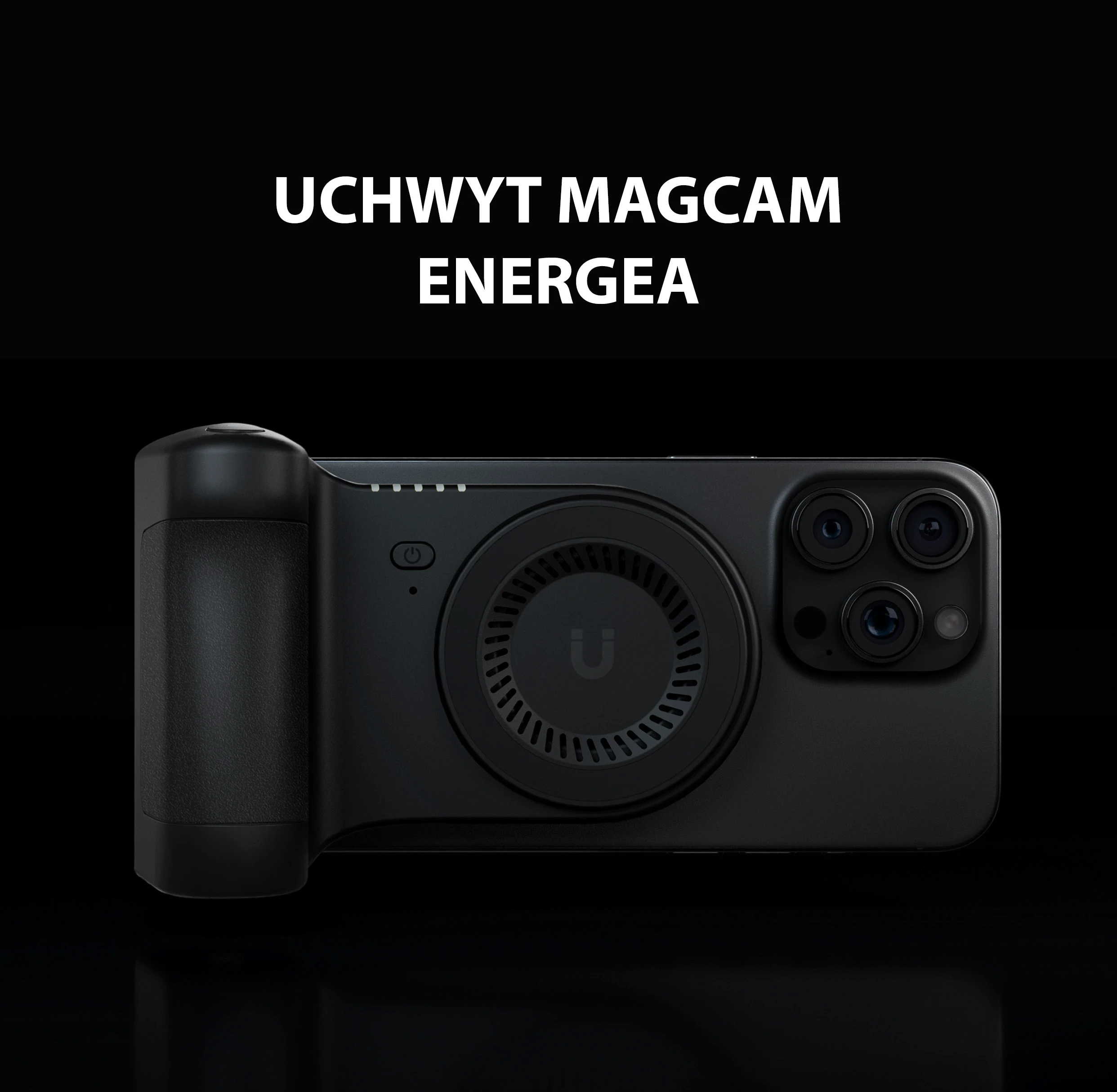 Energea laikiklis fotografavimui su įmontuotu powerbank Magear Magcam Grip juodos spalvos MagSafe PG-MCG5K-BLK aprašymas - Prekės nuotrauka