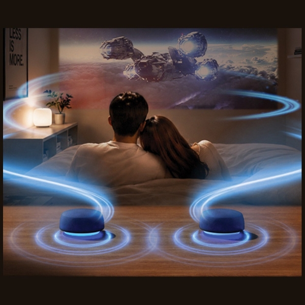 Kompiuterio kolonėlės Energea Magaudio Aura dvigubi „Bluetooth“ garsiakalbiai su prijungimo stotele, juodi aprašymas - Prekės nuotrauka
