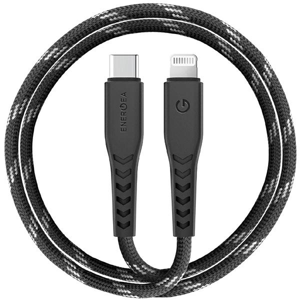 ENERGEA Nyloflex USB-C – Lightning laidas C94 MFI 1.5m juodos spalvos aprašymas - Prekės nuotrauka