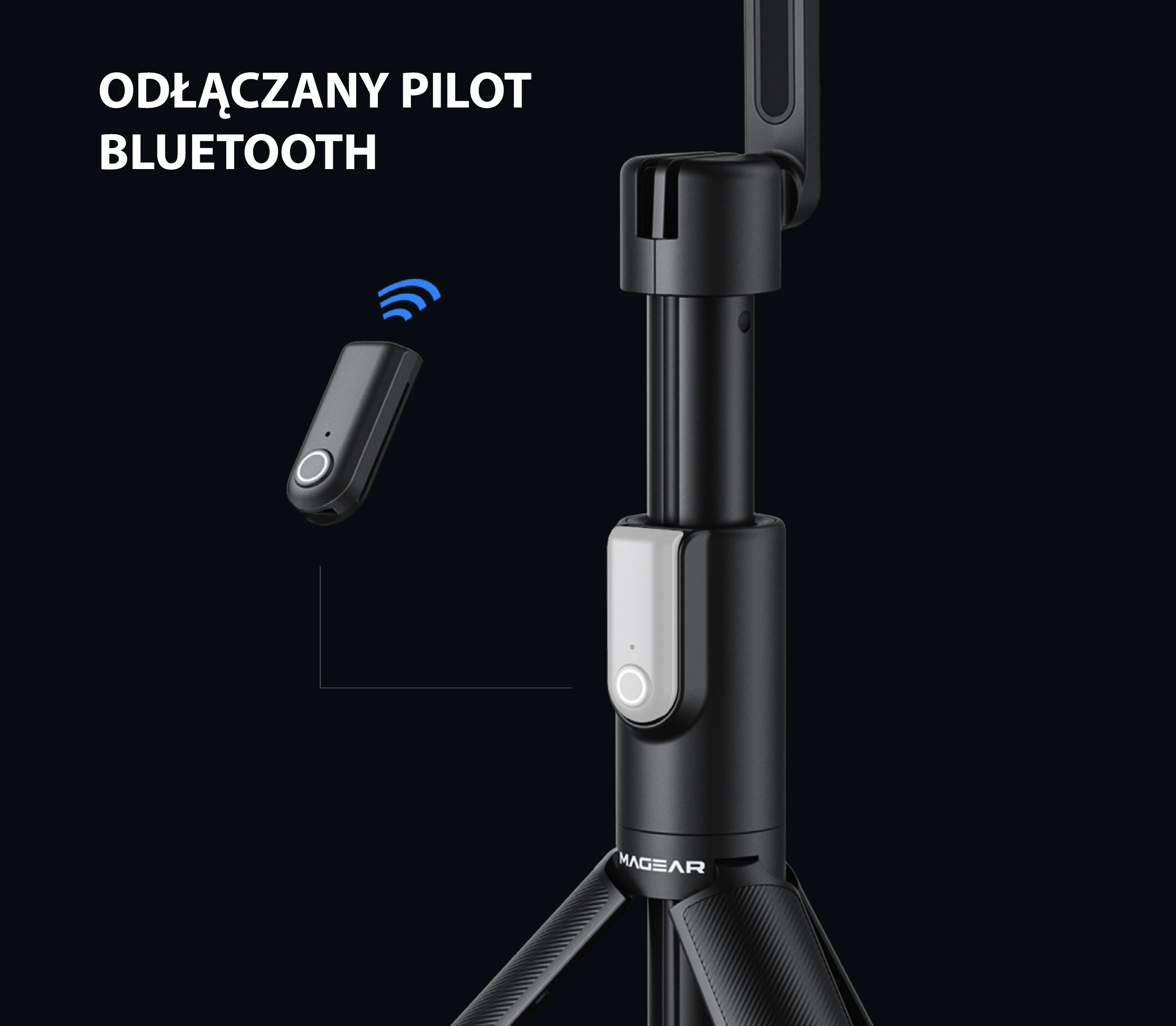 Energea Selfie Stick Bluetooth MagearMagPod juodos spalvos MagSafe Tripod PG-MGPOD-BLK aprašymas - Prekės nuotrauka Energea Selfie Stick Bluetooth MagearMagPod juodos spalvos MagSafe Tripod PG-MGPOD-BLK aprašymas - Prekės nuotrauka