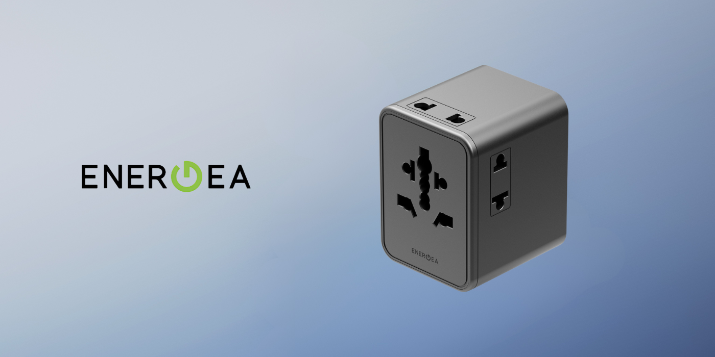Energea TravelWorld Mini GaN 45W PD sieninis įkroviklis 3x USB-C / 2x USB-A Gunmetal aprašymas - Prekės nuotrauka