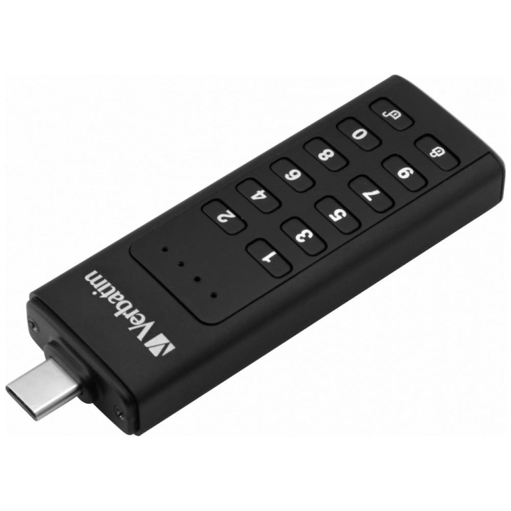 External drive Verbatim klaviatūra Secure USB 3.2 Gen 1 64GB juodos spalvos 49431 aprašymas - Prekės nuotrauka
