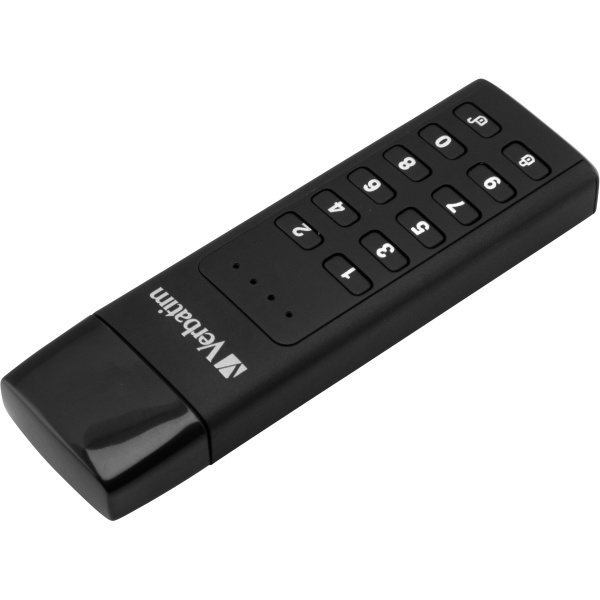 External drive Verbatim klaviatūra Secure USB-C 3.1 Gen 1 128GB juodos spalvos 49429 aprašymas - Prekės nuotrauka