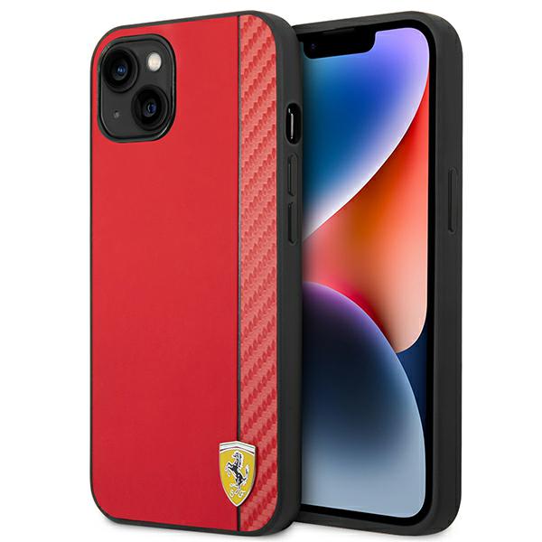 Ferrari FEHCP14MAXRE Apple iPhone 14 Plus / 15 Plus 6.7″ red kietas dėklas Carbon aprašymas - Prekės nuotrauka