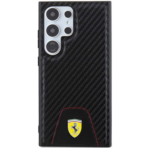 Ferrari FEHCS24LN3 PUK S24 Ultra S928 juodos spalvos kietas dėklas Carbon Stitched Bottom aprašymas - Prekės nuotrauka