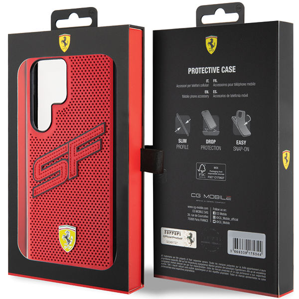 Ferrari FEHCS24MPINR S24+ S926 raudonas kietas dėklas Big SF Perforated aprašymas - Prekės nuotrauka