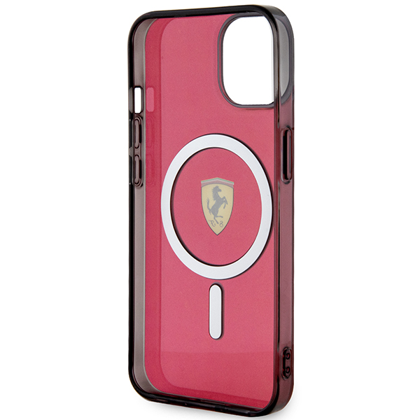 Ferrari FEHMP14SURKR Apple iPhone 14 / 15 / 13 6.1″ red kietas dėklas Translucent Magsafe aprašymas - Prekės nuotrauka Ferrari FEHMP14SURKR Apple iPhone 14 / 15 / 13 6.1″ red kietas dėklas Translucent Magsafe aprašymas - Prekės nuotrauka