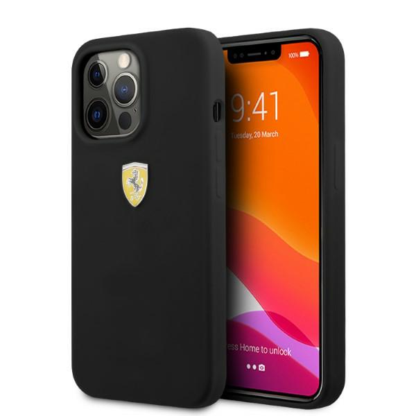 Ferrari FESSIHMP13LBK iPhone 13 Pro / 13 6,1″ juodos spalvos kietas dėklas Silicone MagSafe aprašymas - Prekės nuotrauka