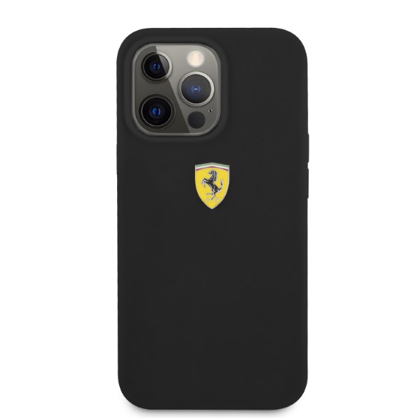Ferrari FESSIHMP13LBK iPhone 13 Pro / 13 6,1″ juodos spalvos kietas dėklas Silicone MagSafe aprašymas - Prekės nuotrauka