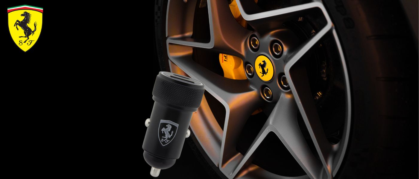 Ferrari įkroviklis. FECCMENK PD-QC3.0 20W greitojo įkrovimo, juodos spalvos aprašymas - Prekės nuotrauka