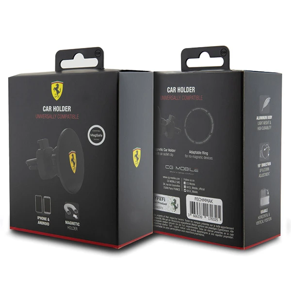 Ferrari magnetinis laikiklis FECHMMAK oro grotelėms juodos spalvos 2023 Collection MagSafe aprašymas - Prekės nuotrauka Ferrari magnetinis laikiklis FECHMMAK oro grotelėms juodos spalvos 2023 Collection MagSafe aprašymas - Prekės nuotrauka