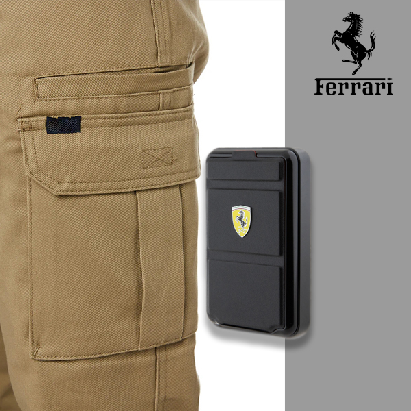 Ferrari Powerbank belaidis 15WFEPB10MSPLEK 10000 mAh su stovo funkcija, juodos spalvos, Metal Logo MagS aprašymas - Prekės nuotrauka