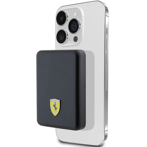 Ferrari Powerbank FEPB5MNCAK 15W 5000mAh juodos spalvos Metal Logo MagSafe aprašymas - Prekės nuotrauka Ferrari Powerbank FEPB5MNCAK 15W 5000mAh juodos spalvos Metal Logo MagSafe aprašymas - Prekės nuotrauka