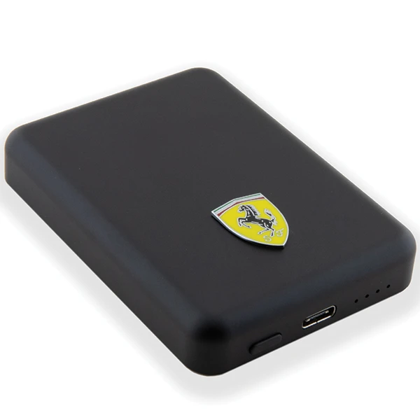 Ferrari Powerbank FEPB5MNCAK 15W 5000mAh juodos spalvos Metal Logo MagSafe aprašymas - Prekės nuotrauka Ferrari Powerbank FEPB5MNCAK 15W 5000mAh juodos spalvos Metal Logo MagSafe aprašymas - Prekės nuotrauka