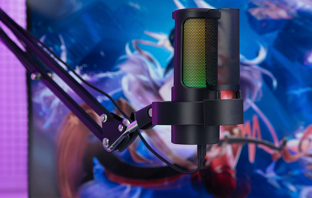 Fifine A8T condenser microphone with handle (juodas) aprašymas - Prekės nuotrauka