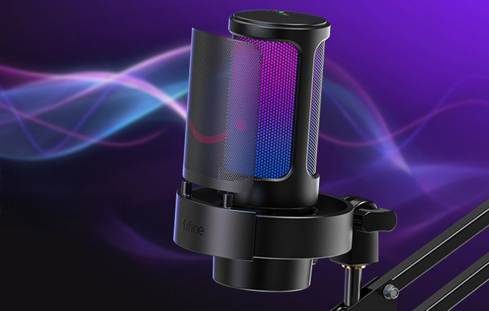 Fifine A8T condenser microphone with handle (juodas) aprašymas - Prekės nuotrauka