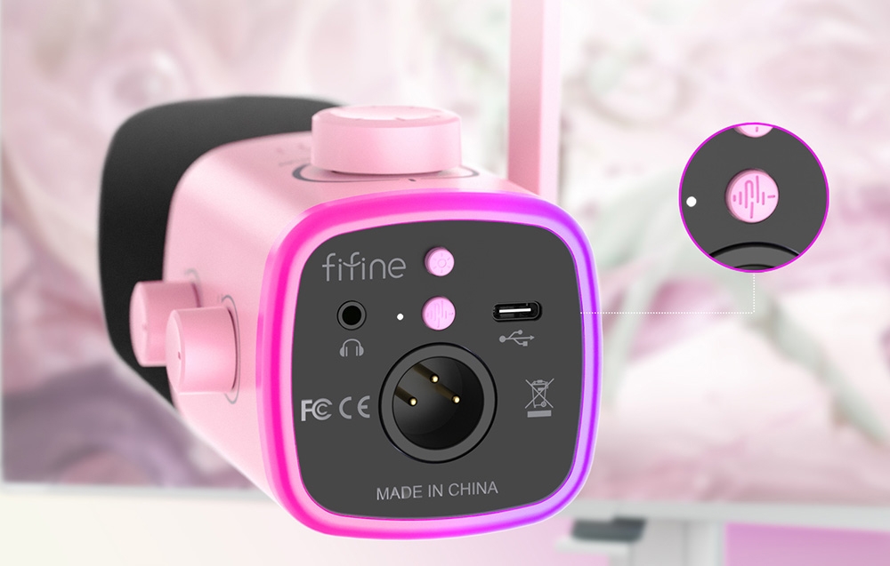 Fifine AM9 dinaminis mikrofonas, rožinis aprašymas - Prekės nuotrauka