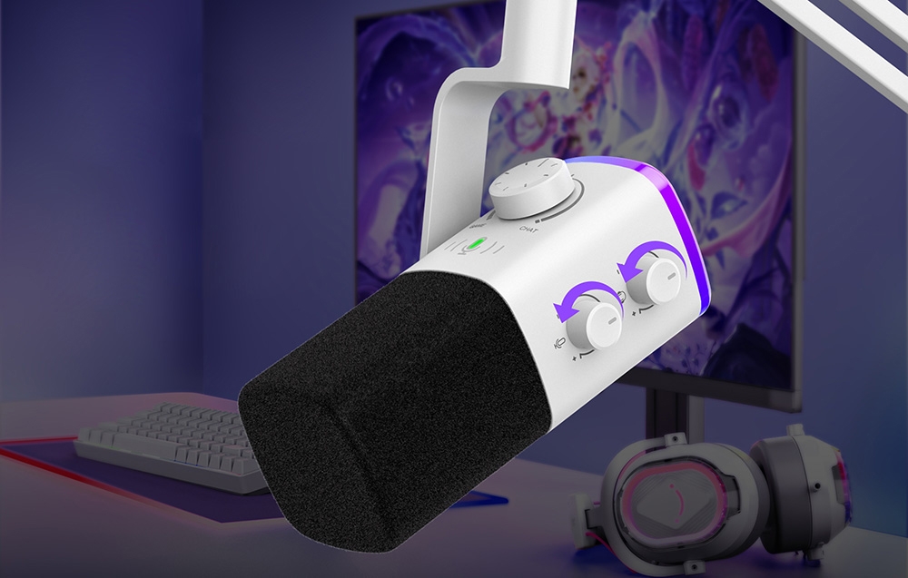 Fifine AM9 Dynamic Microphone baltos spalvos aprašymas - Prekės nuotrauka