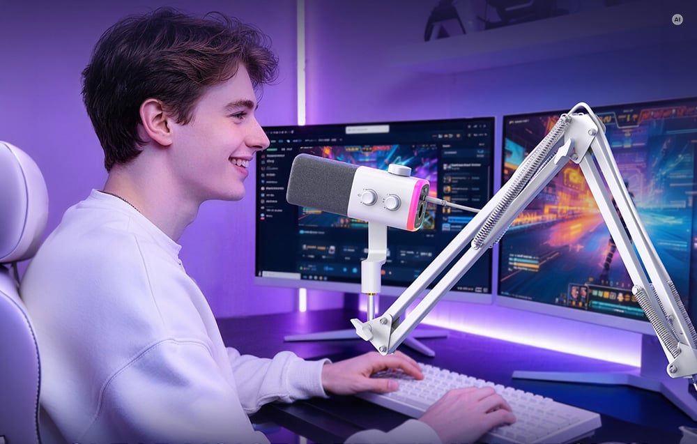 Fifine Ampligame AM9T baltas aprašymas - Prekės nuotrauka