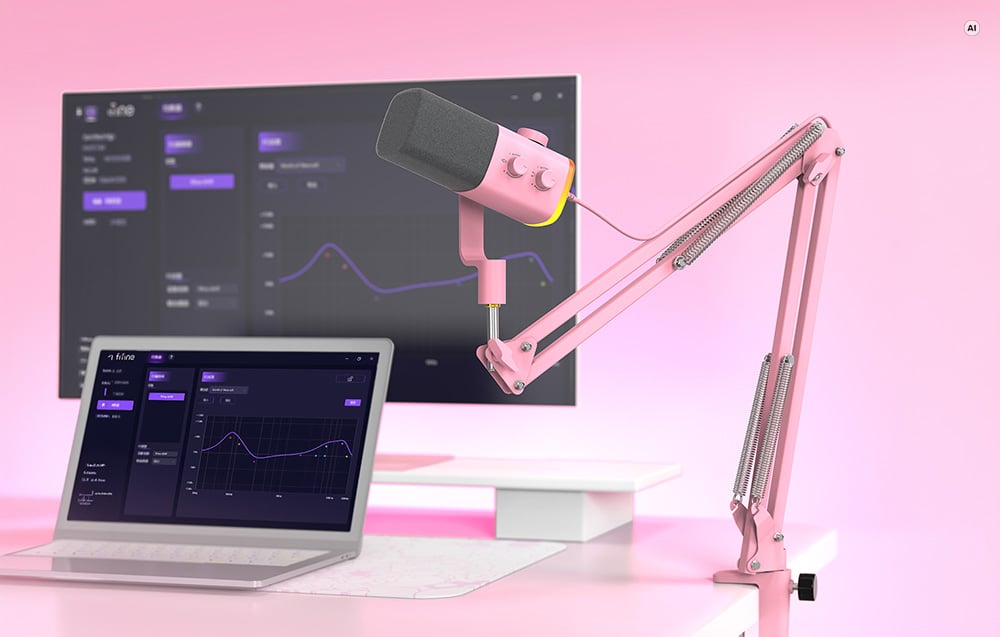 Fifine Ampligame AM9T rožinis aprašymas - Prekės nuotrauka