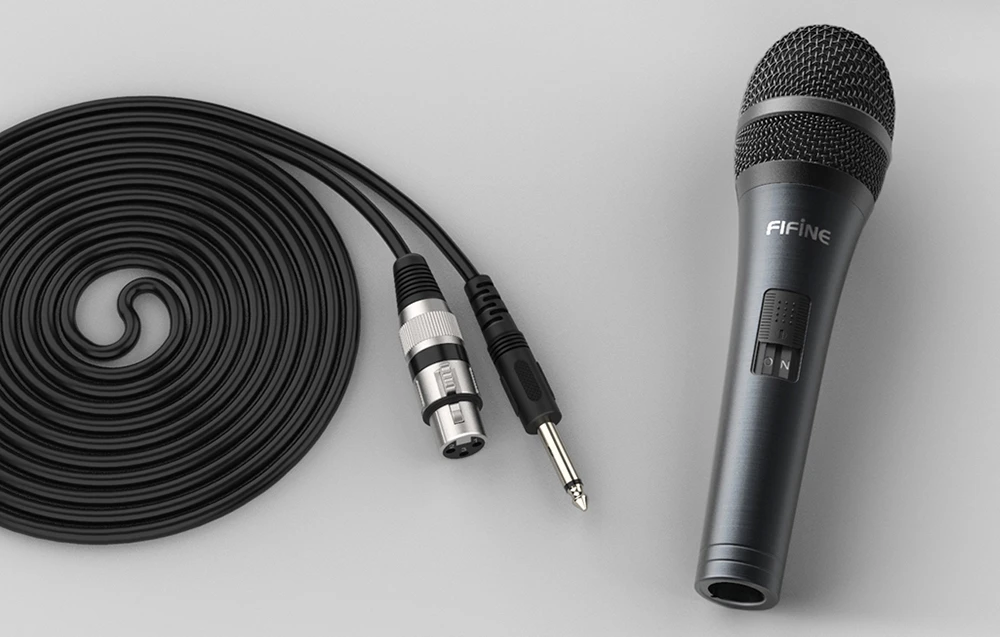 Fifine K6 dinaminis vocal mikrofonas juodos spalvos aprašymas - Prekės nuotrauka
